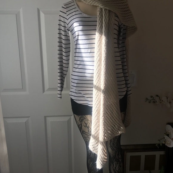 bp Tops - ⚡️BP&ALDO :|Mid-Sleeve Striped Top &Knitted Scarf.